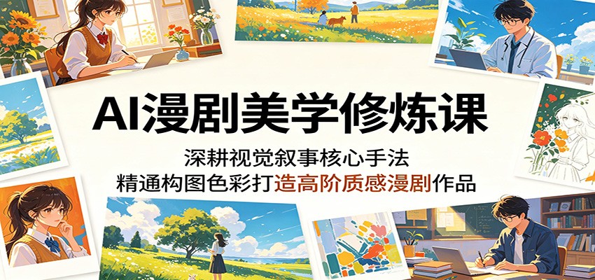 AI漫剧美学修炼课：深耕视觉叙事核心手法，精通构图色彩打造高阶质感漫剧作品-迦哆网创社
