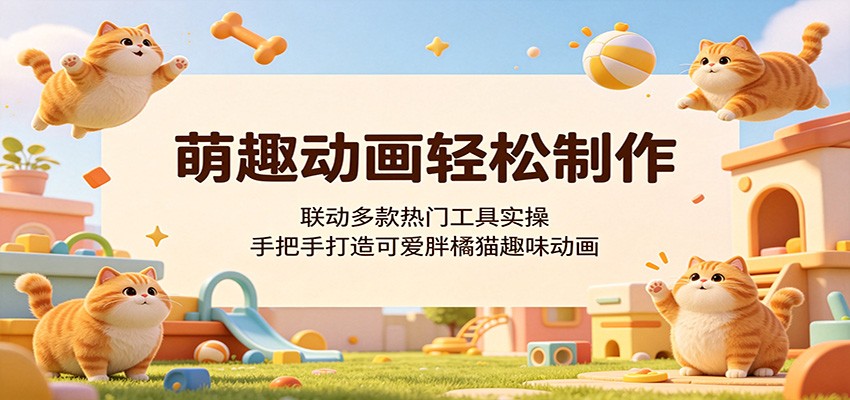 萌趣动画轻松制作，联动多款热门工具实操，手把手打造可爱胖橘猫趣味动画-迦哆网创社