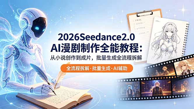 2026Seedance2.0 AI制作全能教程：从小说创作到成片，批量生成全流程拆解-迦哆网创社