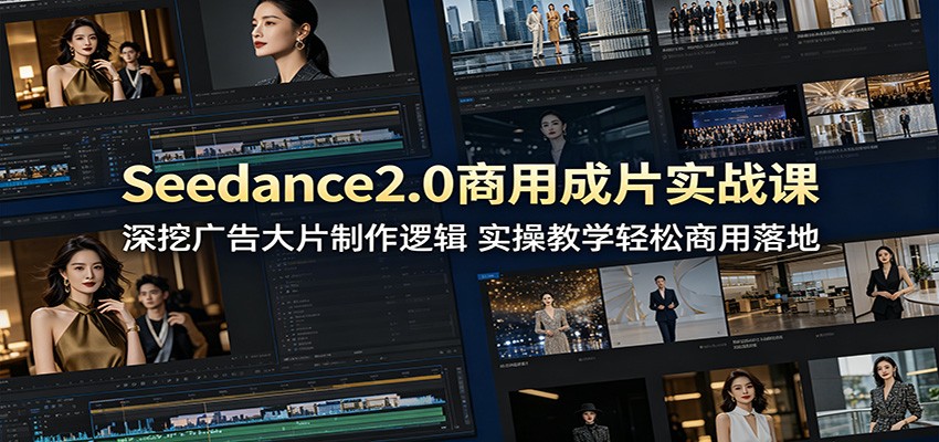 Seedance2.0商用成片实战课：深挖广告大片制作逻辑，实操教学轻松商用落地-迦哆网创社