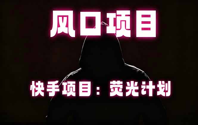 快手风口项目,荧光计划托管,长期稳定,适合批量做-迦哆网创社