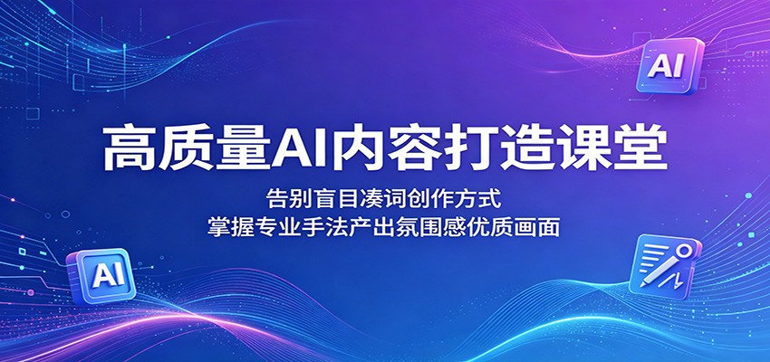 高质量AI内容打造课堂:告别盲目凑词创作方式,掌握专业手法产出氛围感优质画面-迦哆网创社