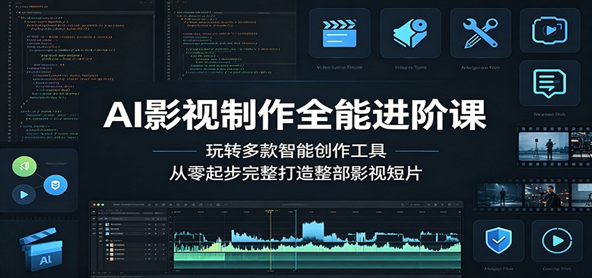 AI影视制作全能进阶课:玩转多款智能创作工具,从零起步完整打造整部影视短片-迦哆网创社