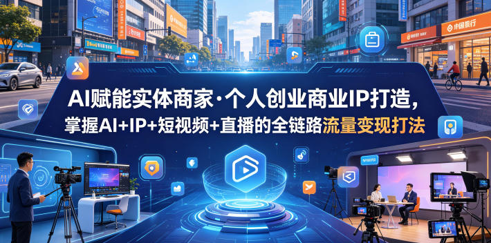AI赋能实体商家·个人创业商业IP打造,掌握AI+IP+短视频+直播的全链路流量变现打法-迦哆网创社