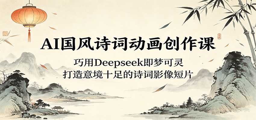 AI国风诗词动画创作课:巧用Deepseek即梦可灵,打造意境十足的诗词影像短片-迦哆网创社