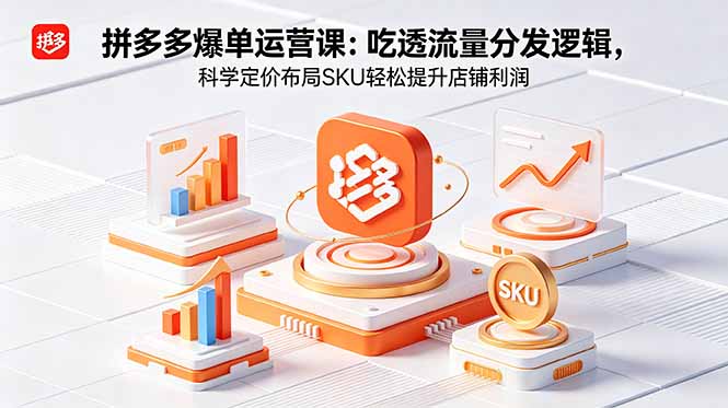 拼多多爆单运营实战课:吃透流量分发逻辑,科学定价布局SKU轻松提升店铺利润-迦哆网创社