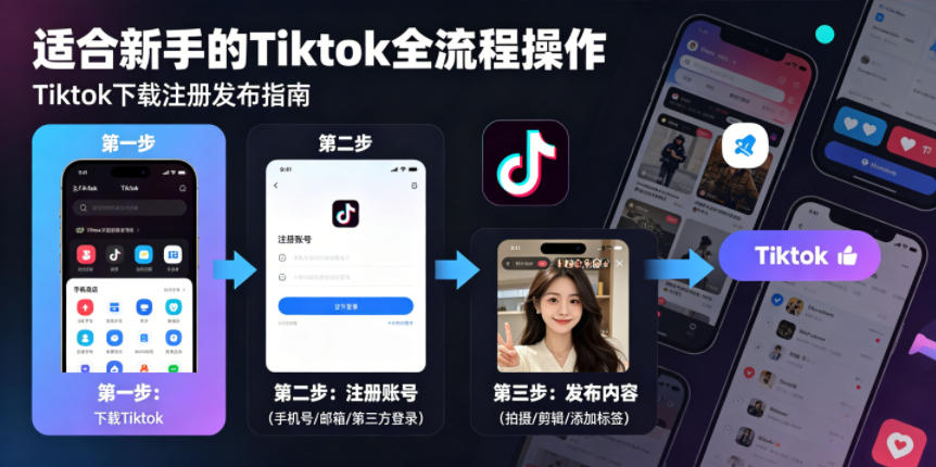 Tiktok下载注册发布，适合新手的Tiktok全流程操作-迦哆网创社