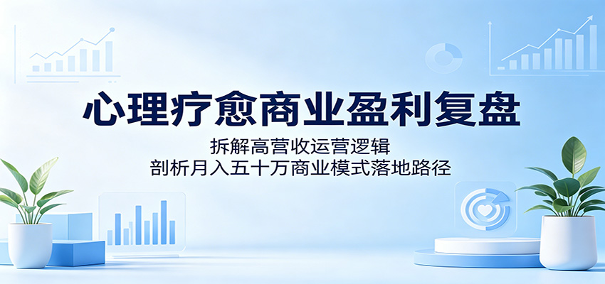 心理疗愈商业盈利复盘：拆解高营收运营逻辑，剖析月入五十万商业模式落地路径-迦哆网创社