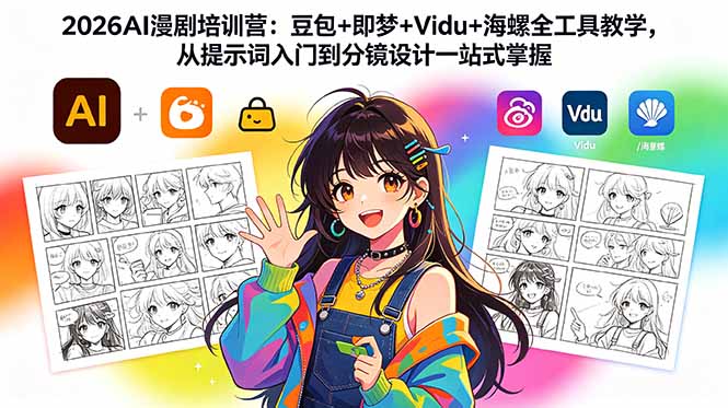 2026AI漫剧培训营：豆包+即梦+Vidu+海螺全工具教学，从提示词入门到分镜设计一站式掌握-迦哆网创社