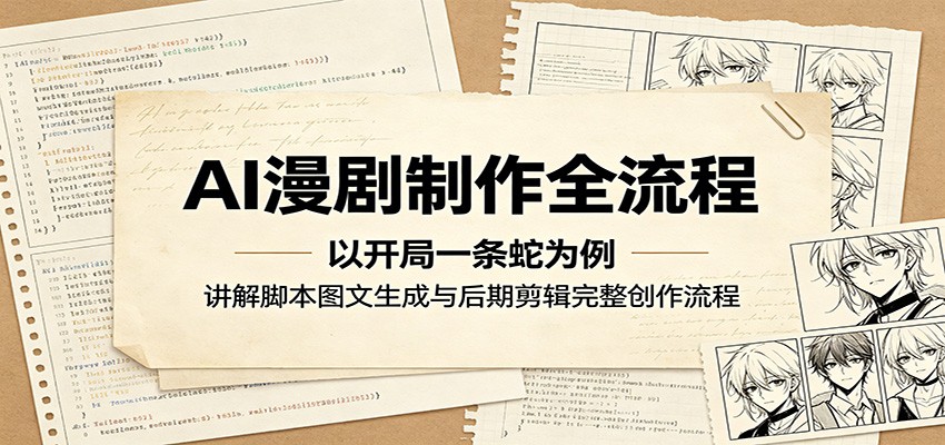 AI漫剧制作全流程：以开局一条蛇为例，讲解脚本图文生成与后期剪辑完整创作流程-迦哆网创社