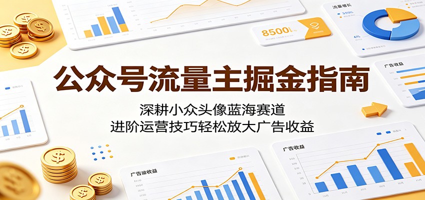公众号流量主掘金指南:深耕小众头像蓝海赛道,进阶运营技巧轻松放大广告收益-迦哆网创社