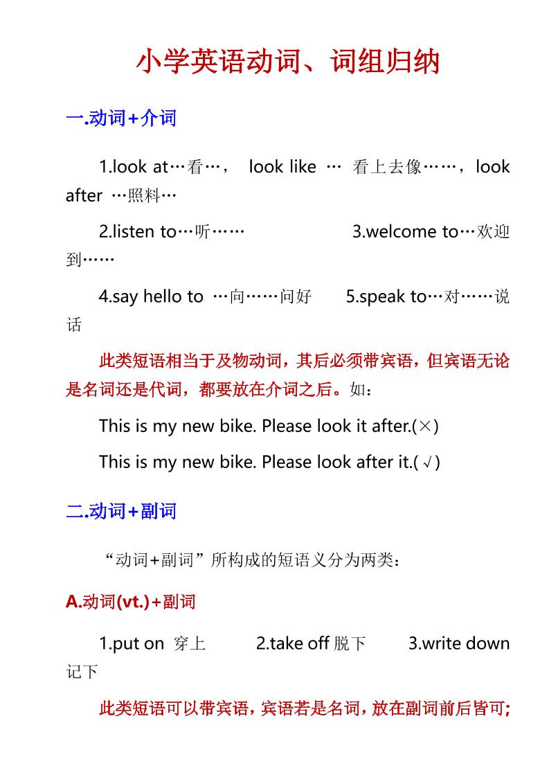 六年级下英语小学动词、词组归纳-迦哆网创社