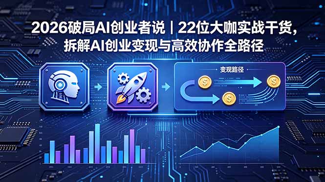 2026 破局 AI 创业者说｜22 位大咖实战干货，拆解 AI 创业变现与高效协作全路径-迦哆网创社