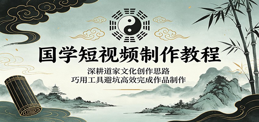 国学短视频制作教程：深耕道家文化创作思路，巧用工具避坑高效完成作品制作-迦哆网创社