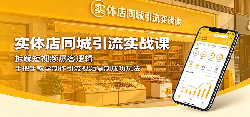 实体店同城引流实战课：拆解短视频爆客逻辑，手把手教学制作引流视频复制成功玩法-迦哆网创社