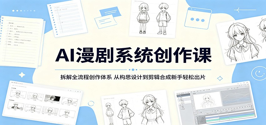 AI漫剧系统创作课：拆解全流程创作体系，从构思设计到剪辑合成新手轻松出片-迦哆网创社