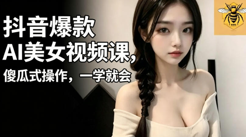 抖音爆款AI美女视频课，傻瓜式操作，一学就会，1个小就能上手-迦哆网创社