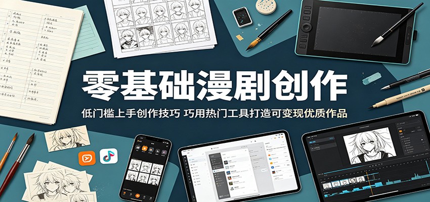 零基础漫剧创作：低门槛上手创作技巧，巧用热门工具打造可变现优质作品-迦哆网创社