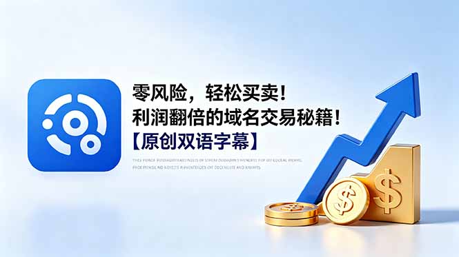 零风险,轻松买卖!利润翻倍的域名交易秘籍!【原创双语字幕】-迦哆网创社