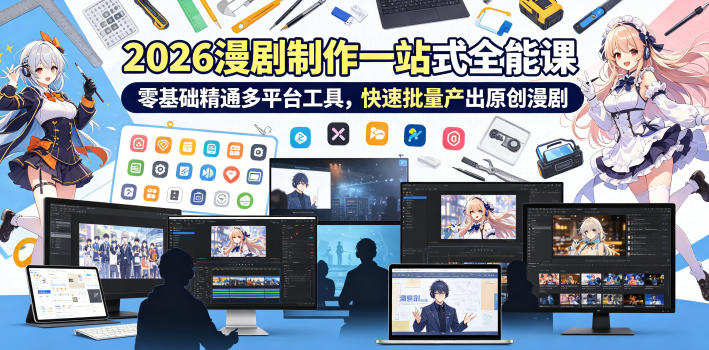 2026 AI漫剧制作一站式全能课，零基础精通多平台工具，快速批量产出原创漫剧-迦哆网创社