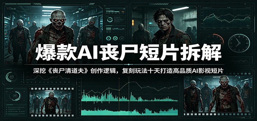 爆款AI丧尸短片拆解：深挖《丧尸清道夫》创作逻辑，复刻玩法快速打造高品质AI影视短片-迦哆网创社
