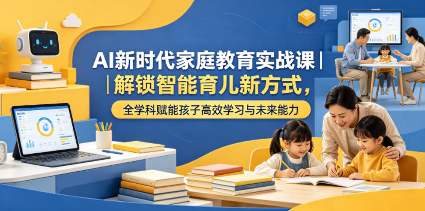 AI新时代家庭教育实战课｜解锁智能育儿新方式，全学科赋能孩子高效学习与未来能力-迦哆网创社