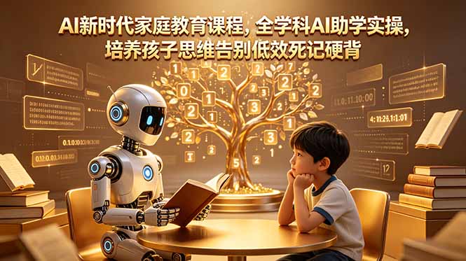 AI新时代家庭教育课程，全学科AI助学实操，培养孩子思维告别低效死记硬背-迦哆网创社