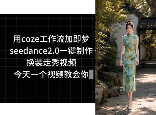 用coze工作流加即梦seedance2.0一键制作换装走秀视频，今天一个视频教会你-迦哆网创社