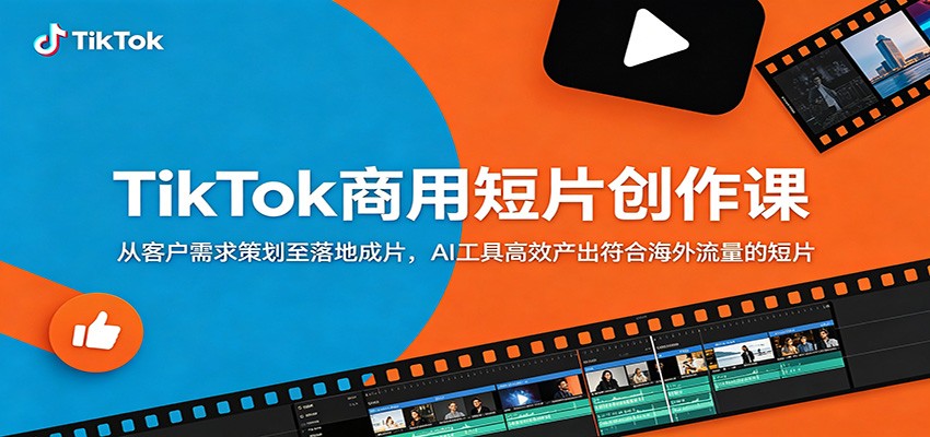 TikTok商用短片创作课：从客户需求策划至落地成片，AI工具高效产出符合海外流量的短片-迦哆网创社