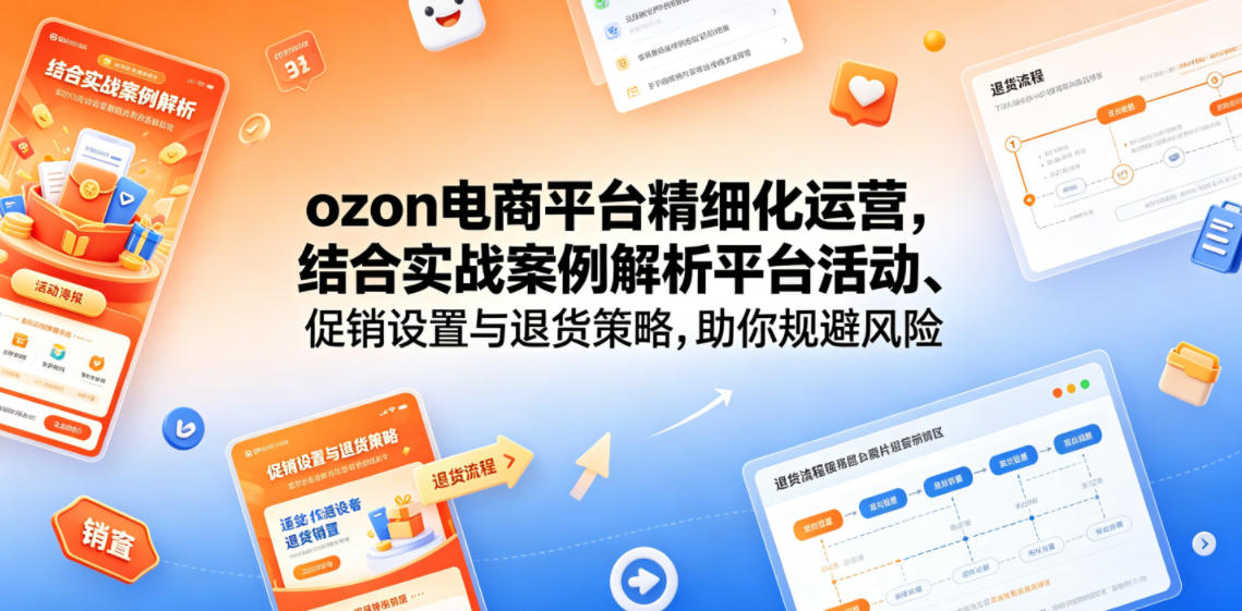 ozon电商平台精细化运营,结合实战案例解析平台活动、促销设置与退货策略,助你规避风险、提升销量-迦哆网创社