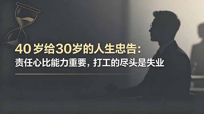付费文章：40岁给30岁的人生忠告：责任心比能力重要，打工的尽头是失业-迦哆网创社
