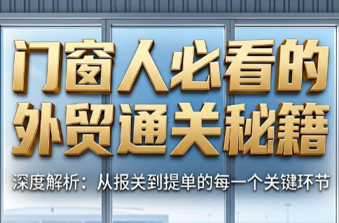 曾老师·门窗人必看的外贸通关秘籍-迦哆网创社