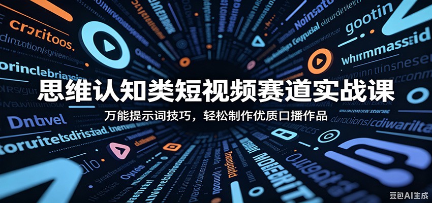 思维认知类短视频赛道实战课：万能提示词技巧，轻松制作优质口播作品-迦哆网创社