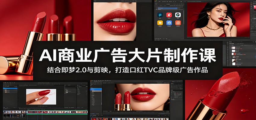 AI商业广告大片制作课:结合即梦2.0与剪映,打造口红TVC品牌级广告作品-迦哆网创社