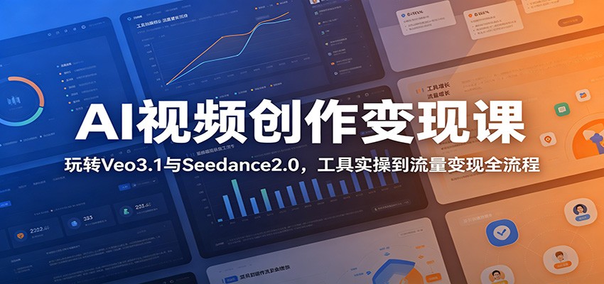 AI视频创作变现课：玩转Veo3.1与Seedance2.0，工具实操到流量变现全流程-迦哆网创社