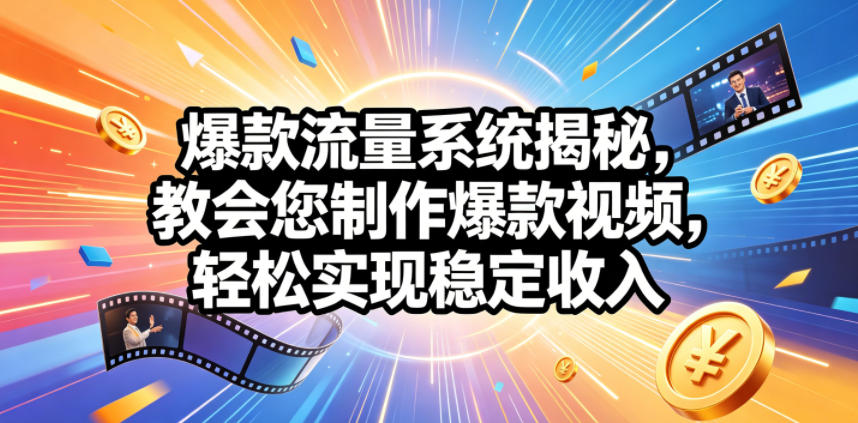 爆款流量系统揭秘,教会您制作爆款视频,轻松实现稳定收入【原创双语字幕】-迦哆网创社