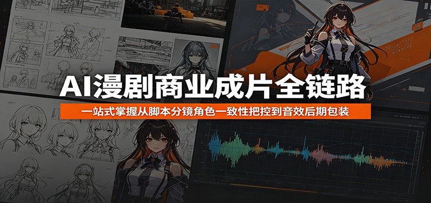 AI漫剧商业成片全链路：一站式掌握从脚本分镜角色一致性把控到音效后期包装-迦哆网创社