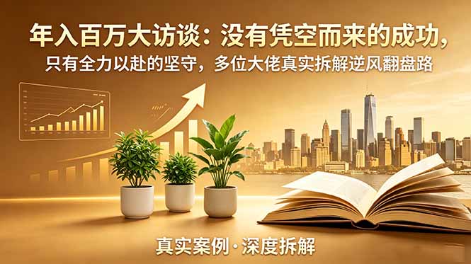 年入百万大访谈-更新：没有凭空而来的成功，只有全力以赴的坚守，多位大佬真实拆解逆风翻盘路-迦哆网创社