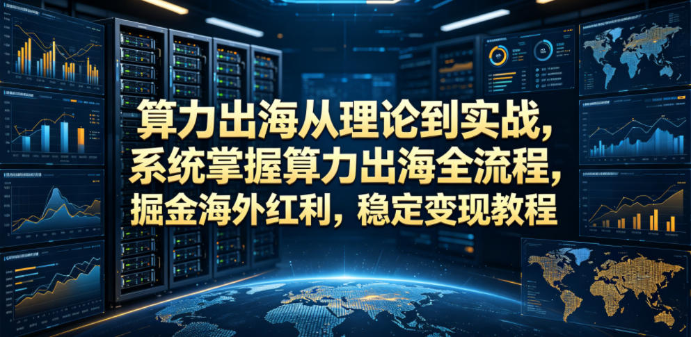 算力出海从理论到实战，系统掌握算力出海全流程，掘金海外红利，稳定变现教程-迦哆网创社