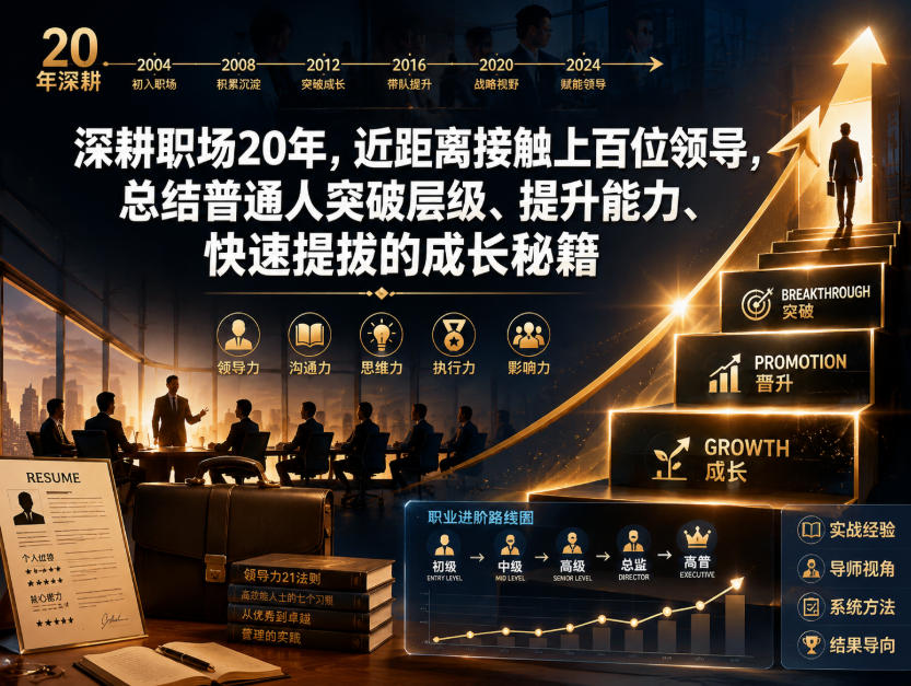 付费文章:深耕职场20年,近距离接触上百位领导,总结普通人突破层级、提升能力、快速提拔的成长秘籍(全网独家干货)-迦哆网创社