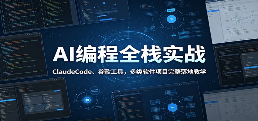 AI编程全栈实战:ClaudeCode、谷歌工具,多类软件项目完整落地教学-迦哆网创社