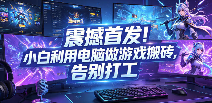 震撼首发！小白利用电脑做游戏搬砖，告别打工【揭秘】-迦哆网创社