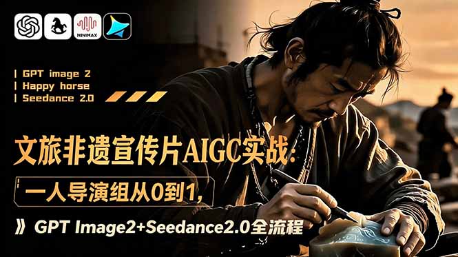 文旅非遗宣传片AIGC实战：一人导演组从0到1，GPT Image2+Seedance2.0全流程-迦哆网创社