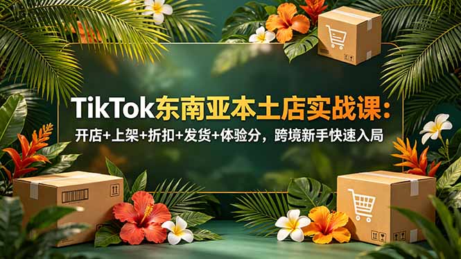 TikTok东南亚本土店实战课:开店+上架+折扣+发货+体验分,跨境新手快速入局-迦哆网创社