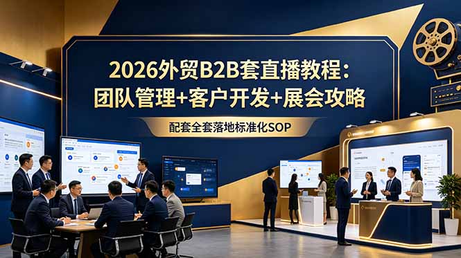 2026外贸B2B套直播教程：团队管理+客户开发+展会攻略，配套全套落地标准化SOP-迦哆网创社