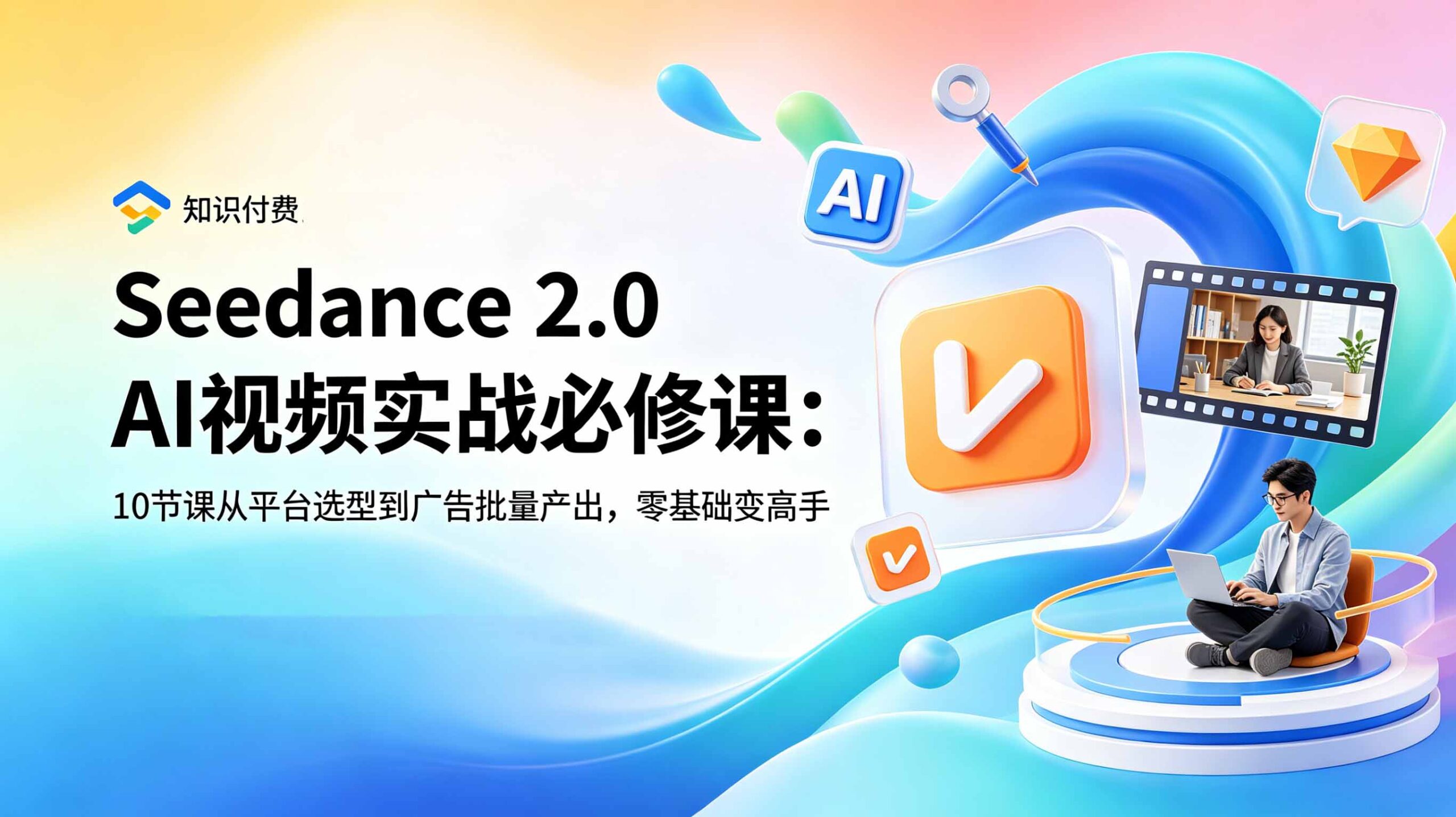 Seedance 2.0 AI视频实战必修课:10节课从平台选型到广告批量产出,零基础变高手-迦哆网创社