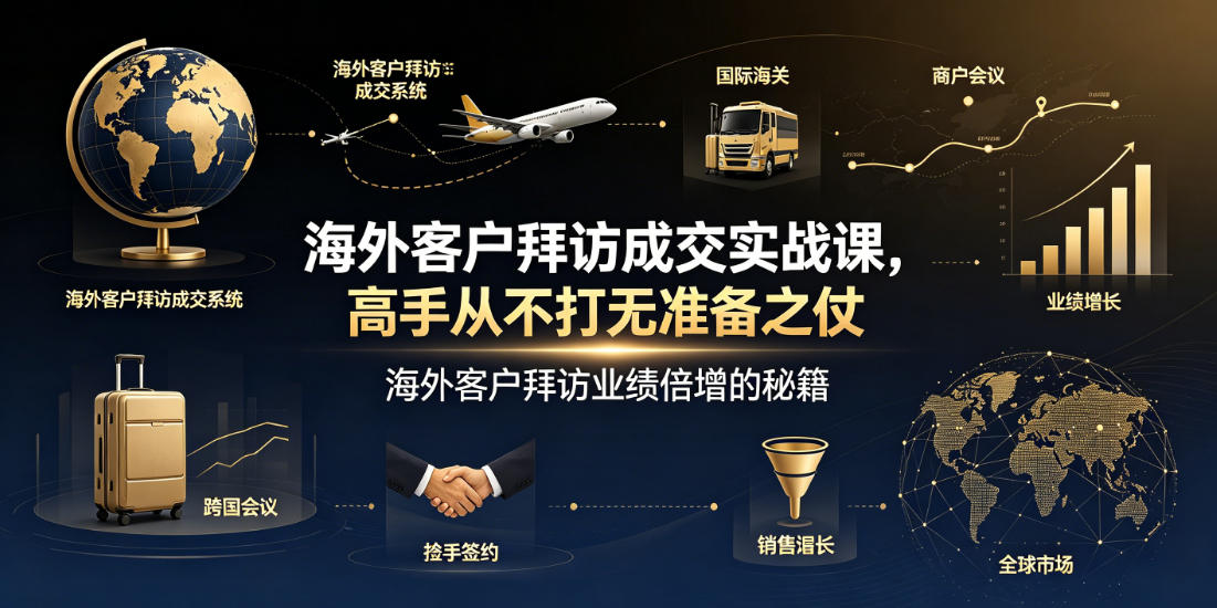 海外客户拜访成交实战课，高手从不打无准备之仗，海外客户拜访业绩倍增的秘籍-迦哆网创社
