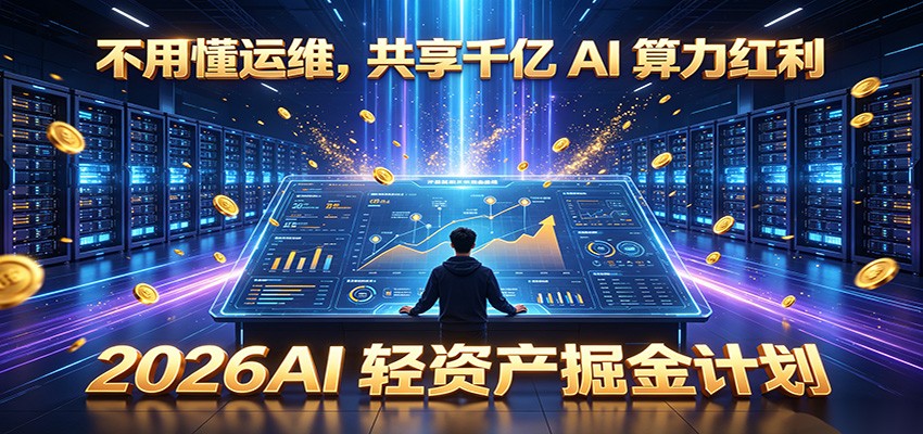 不用懂运维,共享千亿 AI 算力红利,2026AI 轻资产掘金计划-迦哆网创社