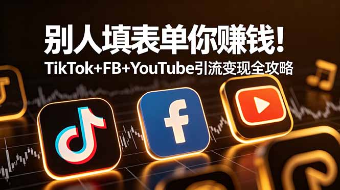 别人填表单你赚钱!TikTok+FB+YouTube 引流变现全攻略【原创双语字幕】-迦哆网创社