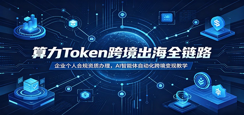 算力Token跨境出海全链路：企业个人合规资质办理，AI智能体自动化跨境变现教学-迦哆网创社